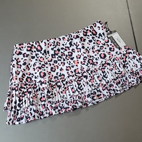 TAIL skirt  Prismic Leopard  Painted Leopard Micro Pleat Skort tennis sz  XL - Picture 2 of 5